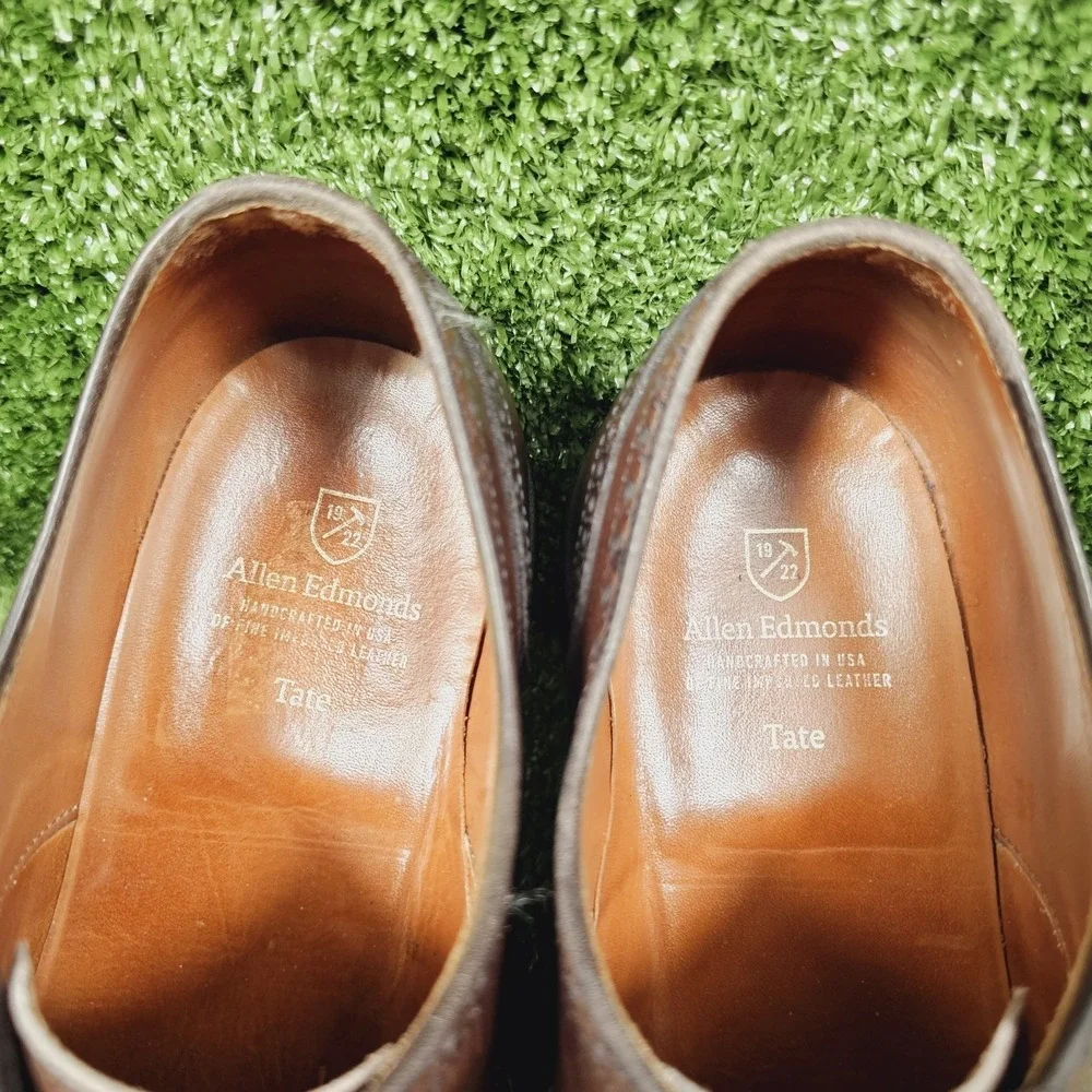 Allen Edmonds 'Tate' Brown Leather Wingtip Oxfords Dress Shoes Mens Size 13 D